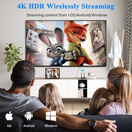 Wireless HDMI, 5GHz Wireless HDMI Transmitter and Receiver, HDMI/VGA Dual Screen Wireless Cast Video/Audio of Laptop/PC/Camera/Cable Box onto HDTV/Projector/Monitor,TikTok/YouTube/Netfix,165FT/50M,Red