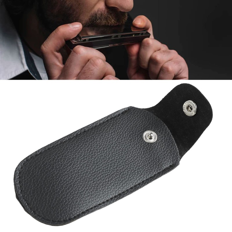 LiebeWH PU Leather Harmonica Case Harmonica Storage Bag Harmonica Carrying