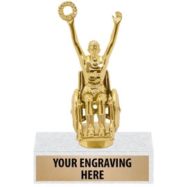 6" Custom Wheelchair Sports Trophies - Male Victory Trophy Awards 20 Pack