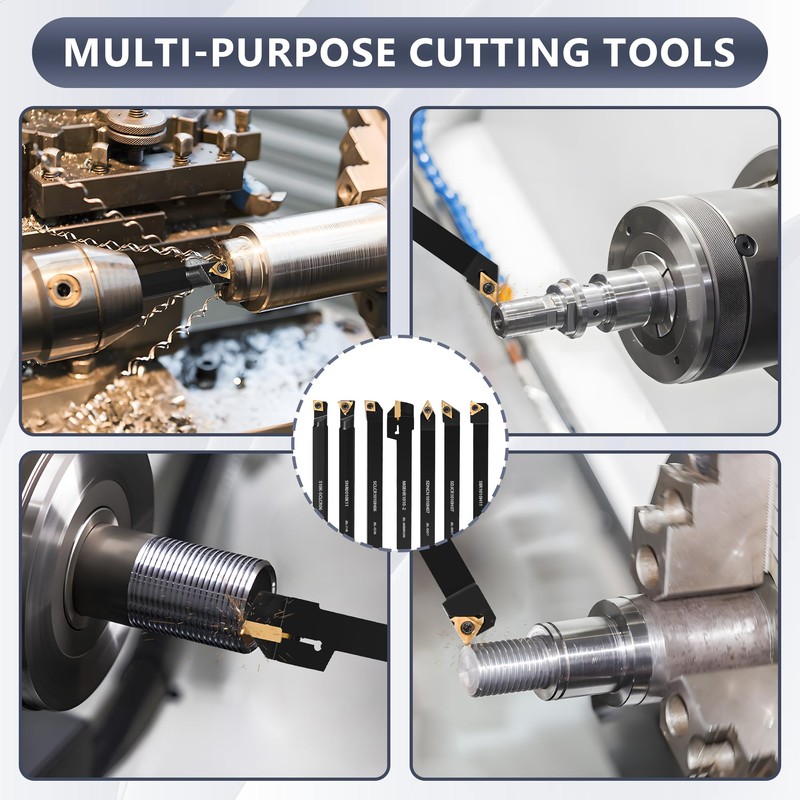 VeYocilk 21 x Indexable Lathe Turning Tools Set 3/8 Inch