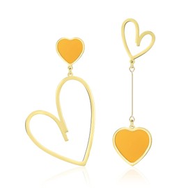 Linawe Stainless Steel Earrings, Resin, Titanium Earrings, Heart, Women's Jewelry, Hypoallergenic Earrings, Earrings Set, Dangling Earrings, American Earrings, Birthday Gift, Acrylic, No Gemstone