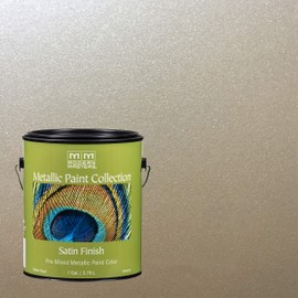 1 gal Modern Masters ME221 Warm Silver Metallic Paint Collection, Satin Water-Based Decorative Metallic Paint