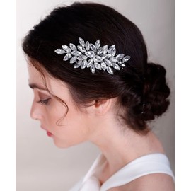 Chargances Crystal Bridal Hair Comb Rose Gold Wedding Rhinestonel Hair Side Comb Fashion Hair Clip Handmade Hair Accessories for Bride Wedding Prom Flower Girl Headpieces (Rose Gold)