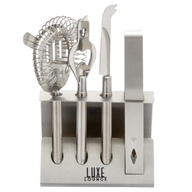 Kitchen Craft Luxe Lounge Stainless Steel Cocktail Tool Set, Set of 5