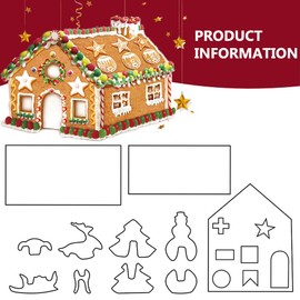 3D Cookie Cutter, Christmas Cookie Cutter, Cookie Cutters, Fondant Cookie Cutter, Stainless Steel Cookie Cutter Set, Christmas Gingerbread House Set for Baking, Kitchen Accessories (10 Pieces)