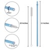 12-Pack Glitter Reusable Colorful Plastic Straws, 11 Inches Clear BPA-Free