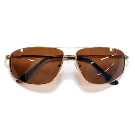 MERRY PLEASURE 8205 Polarized Sunglasses, For Fishing, Sports, Driving, Driving, Date Glasses, Men's, Women's, Teardrop, Twin Bridge, Hosobuchi, Lightweight, Golden × Brown