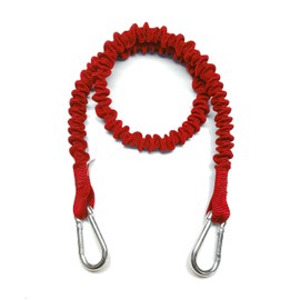 BOAT LINES & DOCK TIES - Boat Dock Tie Bungee Cords, 48" Hooked Ends, UV Protected Bungee Cords - Set of 2 - Made in USA (Red)