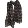 GlamLondon Music Print Scarf, Musical Note Printed Scarves, Ladies Soft