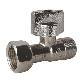 SOMATHERM FOR YOU - Tap WC 1/4 Turn Right Nickel M12 / 17 (3/8 Inch) - Nut Prisoner 12/17 (3/8 Inch)