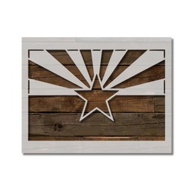 Arizona State Flag Stencil Template Reusable for Painting on Walls, Wood, Arts and Crafts (826) - 11 x 17 Inches