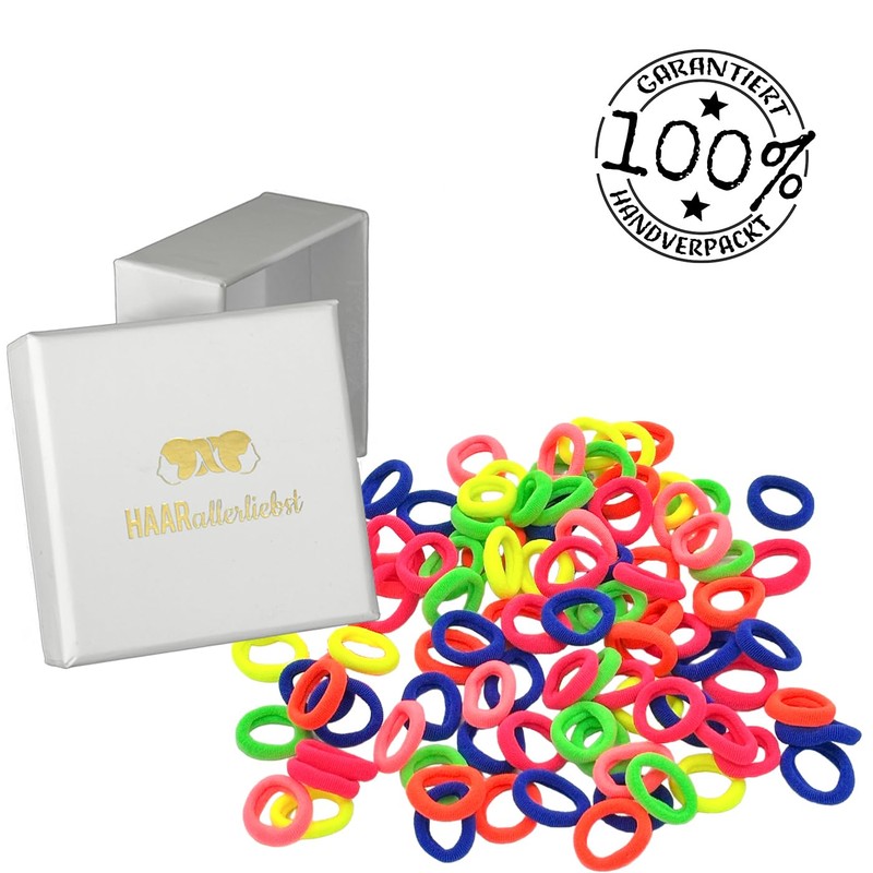 Hair Bobbles Small Colourful Mix Neon and Pastel (Pack of