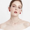 GPASTG Elegant Bohemian Large Metal Double Flower Matt Earring Chic