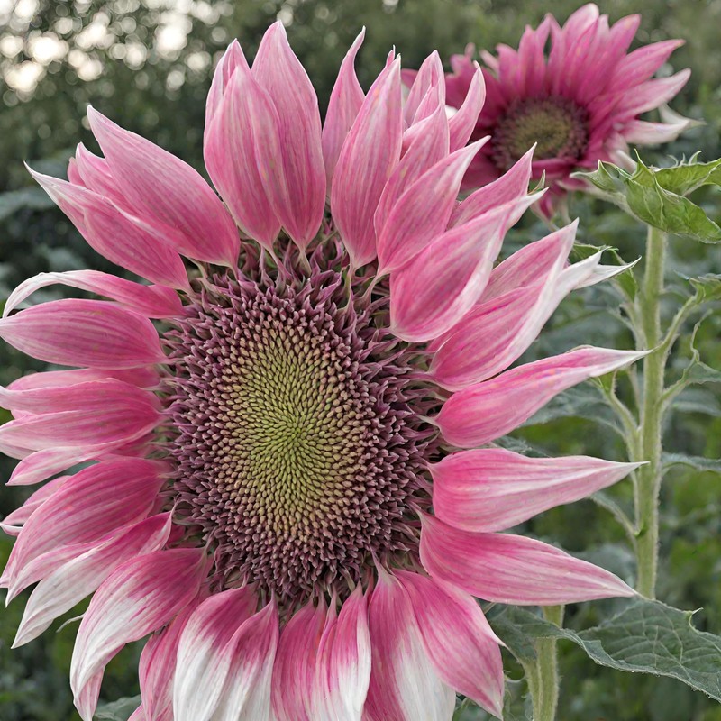 100 Strawberry Pink & White Sunflower Seeds: Heirloom Beauty for