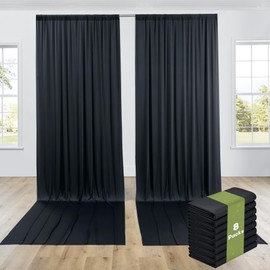 40ftx14ft Black Backdrop Curtains for Wedding-Wrinkle Free Backdrops Curtain Drapes Fabric Decorations Photo Back Drop Cloth for Baby Shower Photography Stage Reception 8Panels 14ft(H) x 5ft(W)