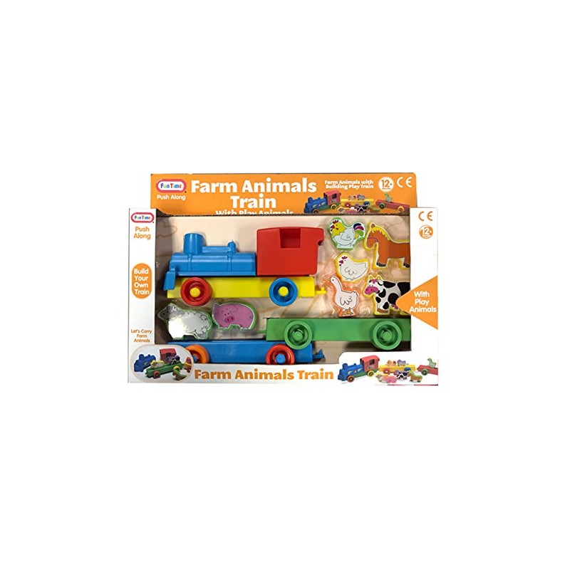Funtime 55921 Push Along Farm Train with Play Animals