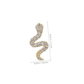 TOVINANNA 5pcs Vintage Snake Nail Charms Gothic Style Retro Nail Jewelry Golden with Dazzling Rhinestones