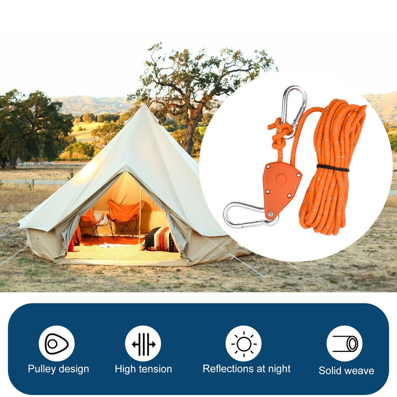 4pcs Reflective Tent Guy Ropes, 6mm Tent Camping Cord with