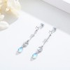 Star and Moon Earrings 925 Sterling Silver Moonstone Stud Earrings