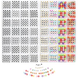 1850PCS Letter Beads for Bracelets Making,5 Styles A-Z Alphabet Beads for Friendship Bracelets with Colorful Heart Moon Stars Beads for Bracelets and Jewelry Making for Teen Girls Gift