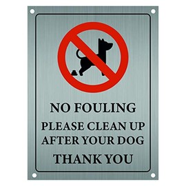 NO DOG FOULING SIGN METAL ALAMINIUM A5 20cm x 15cm PLAQUE / SIGN