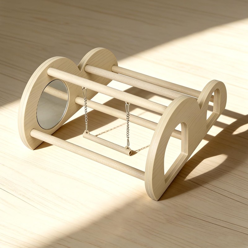 Chicken Perch with Swing & Mirror, Waterproof PVC Roosting Stand