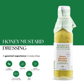 Patricia Quintana Honey Mustard Salad Dressing with Olive Oil Base – Premium Gourmet Flavor – 12.34 fl oz