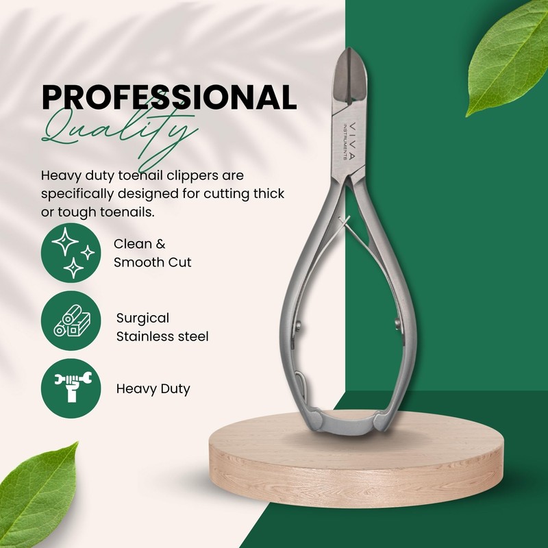 Precision Cut Chiropodist Toenail Clippers - Heavy-Duty Concaved Blades for