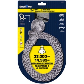Ditch Pig 453541 33000 lb Capacity Polyethylene Soft Shackle for Recovery Rope, 33,000 lbs Breaking Strength