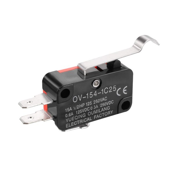 uxcell Micro Switch OV-154-1C25 15A 125/250VAC SPDT NO NC Simulated R Lever Type Action Switch
