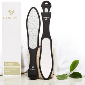 Dynesse Premium Laser Callus Rasp with Mini Callus File Callus rasp with ergonomic non-slip handle. Stainless steel pedicure file, foot rasp for pedicures and foot care. Callus remover. m Black