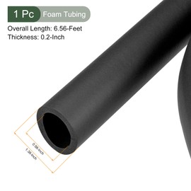 YOKIVE Foam Hoses, Rubber Insulation Pipe Cover, Handle Protection, Good for Gym, Equipment, Copper Cable (Black, 25 mm, ID 35 mm, AD 2 m)