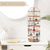 LASZOLA 6 Tier Rotating Earring Holder Organizer, Adjustable Metal Jewelry