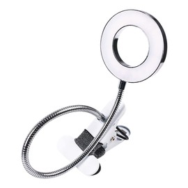 Mikinona 1pc Folding LED Beauty Nail Lamp Portable Desktop Light for Manicure Eyelash Extensions Angle Glossy Surface Clip Type USB Desk Lamp Silver