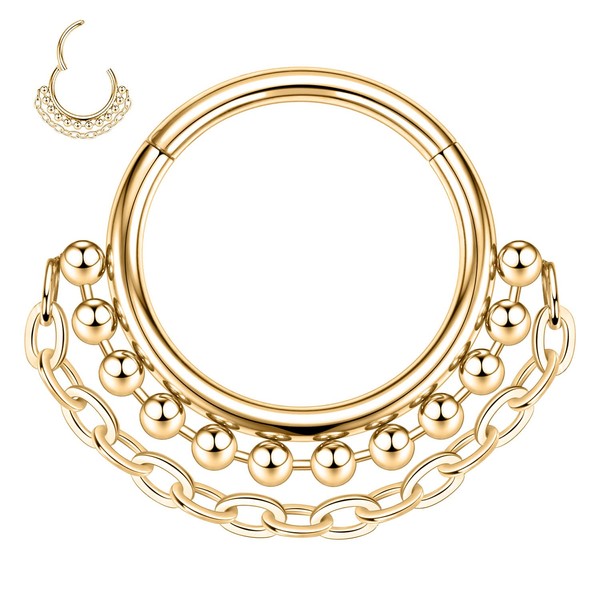 hengkaixuan 16G Septum Clicker Ring 316L Daith Earrings Rook Piercing