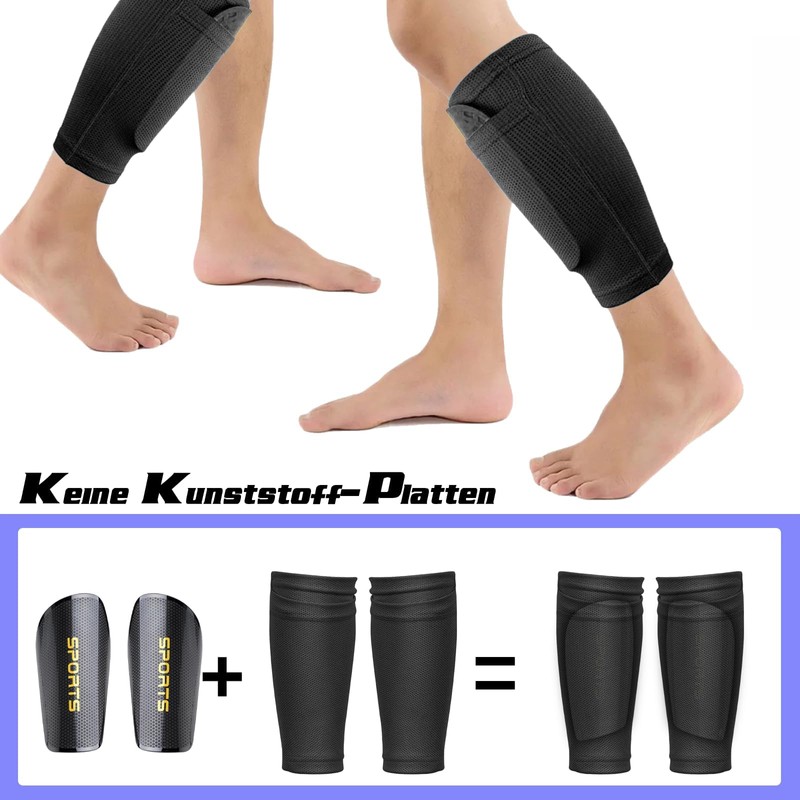 Football Shin Pads with Slip Pocket and Non-Slip Lid Size