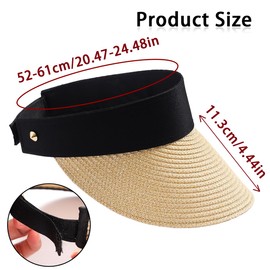 Eigso Women's Peaked Cap, Travel Hat, Beach Hat, Sun Hat for Women, Bamboo Visor Caps, A2: Beige, Unit size