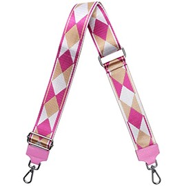 Ever Bloom Designer Adjustable 5 cm Shoulder Strap, Various Colours, Wide Bag Strap, Shoulder Strap for Handbag, Shoulder Bag, DIY Accessories for Bag, Pink Diamond