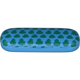 Hard Shell Eyeglass Case Clamshell For Boy Girl Small Frames, Reading Glasses – Frog