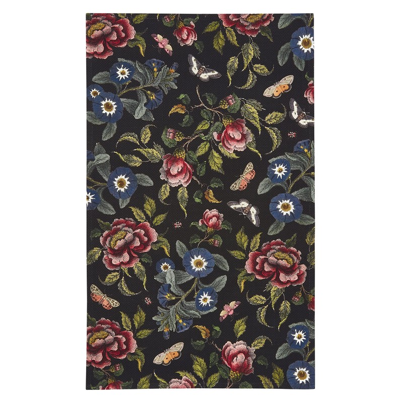 Spode Tea Towel - Black,Multi Coloured,Dimension - 45cm x 74cm/18"