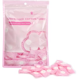 Toalla Comprimida de Viaje Desechable 100 Unidad, Toalla Facial 100% Biobasada, Mini Toallitas Limpiadoras,Ahorran Espacio,Paño Absorbente,camping,deportes, salón de belleza