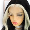 ANDRIA Blonde Skunk Stripe Lace Front Wigs Black and Blonde