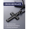 Bandmax Black Cross Necklace for Men Stainless Steel Cross Pendant
