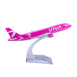 Bswath 1:400 Scale Model Plane Columbia A320 Pink Model Airplane Diecast Airplanes Model for Gift and Collection