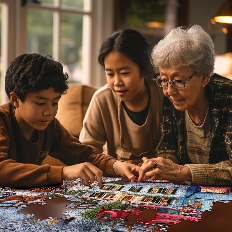 White Mountain Christmas on The Farm Christmas Puzzles 1000 Pieces