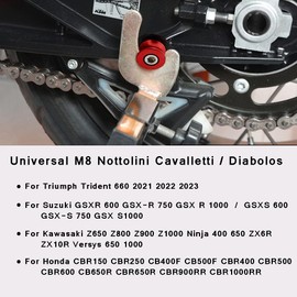 2 x Repair Stand Racing Adapter M8 x 1.5 Bobbins Universal for Z900 Z800 Z1000 Suzuki SV650 V-Strom 650 1000 Bandit GSF 650 1200 1250GS CBR600 CB650R CBR1000RR Red