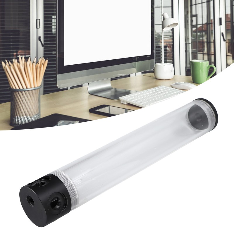 Water Cooling Reservoir 300mm/11.8in Length G1/4in Thread Low Noise Cylindrical