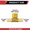 2-Pack EFIELD Pex Crimp 1/2" Pex Tee Brass Fittings, ASTM