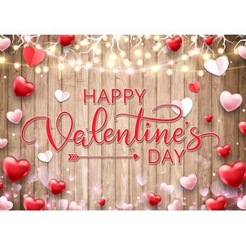 LYCGS 7X5ft Valentine's Day Backdrop Red Love Heart Valentine's Day Photography Background Valentine's Day Photo Backdrop Valentine's Day Decoration Banner X-184