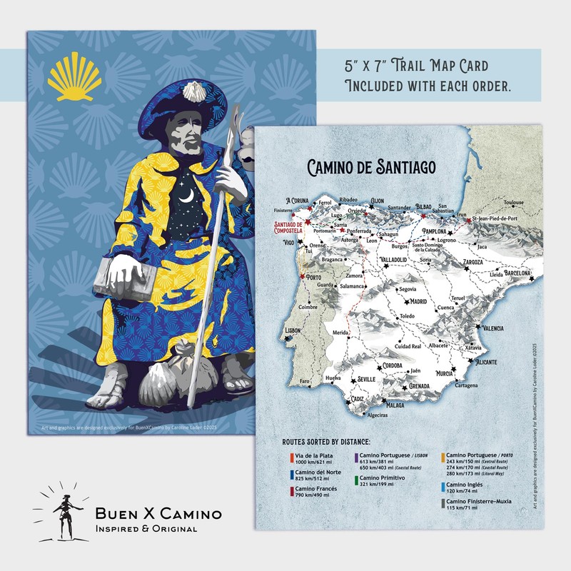 The Camino Shell Patch + Trail Map Card // Camino